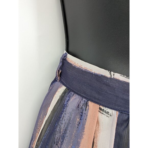 Modcloth Midi Skirt Women Size 2X Watercolor Striped Flowy Artsy Festival Office - Picture 7 of 13